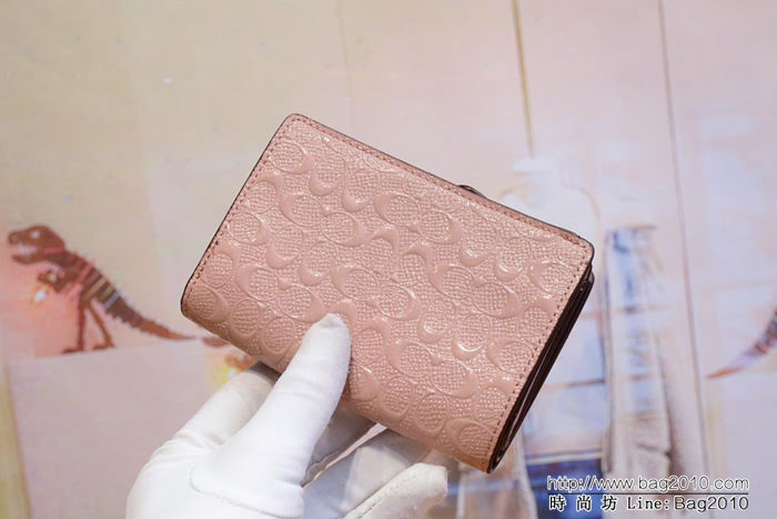 COACH蔻馳 新款壓花 53436 女士中款全皮錢包  Chz1312